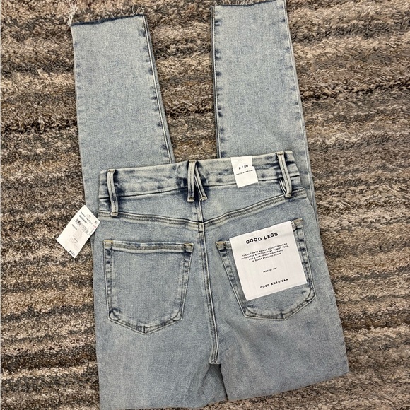 Good American Good Legs High Rise Raw Hem Skinny Jeans Sz 2/26 NWT | Skinny NEW- - Picture 11 of 13
